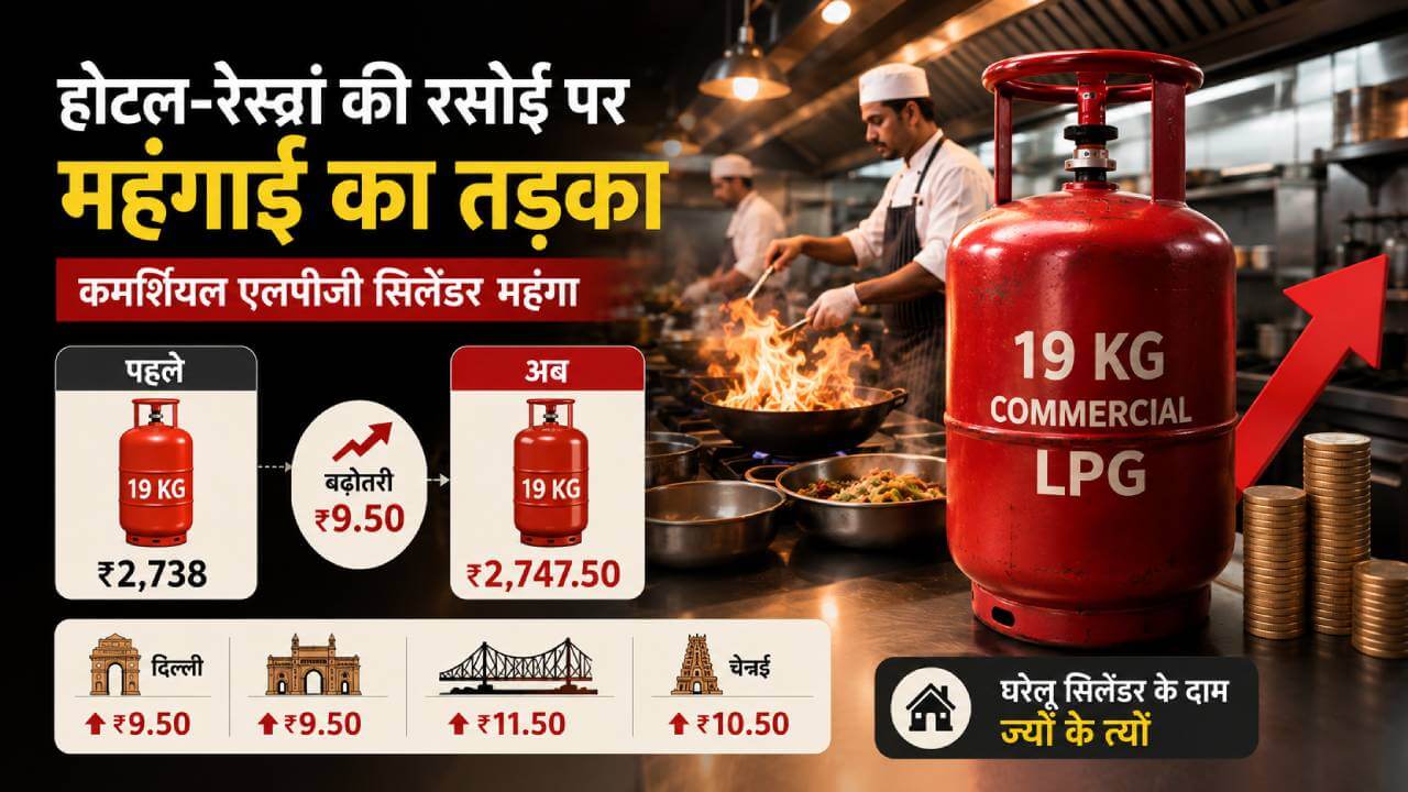 होटल-रेस्त्रां की रसोई पर महंगाई का तड़का: कमर्शियल एलपीजी सिलेंडर के दाम बढ़े