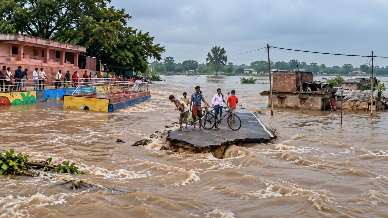 बिहार में बाढ़ का खतरा: गंगा समेत 8 नदियां उफान पर, पटना की सुरक्षा दीवार के 108 रास्ते बंद; कई जिलों में घरों तक पहुंचा पानी