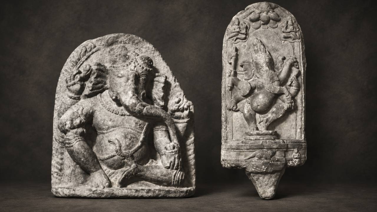 अंग के शिलाखंडों पर शिव के साथ साकार हैं गणपति
