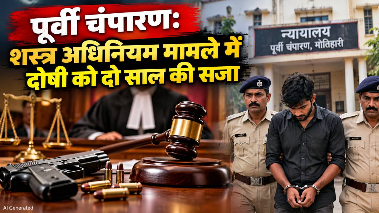 पूर्वी चंपारण: शस्त्र अधिनियम मामले में दोषी को दो साल की सजा