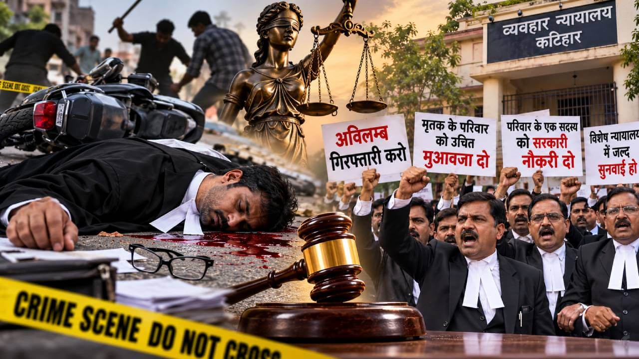 कटिहार में अधिवक्ता की हत्या पर फूटा गुस्सा, अविलंब गिरफ्तारी और मुआवजे की मांग