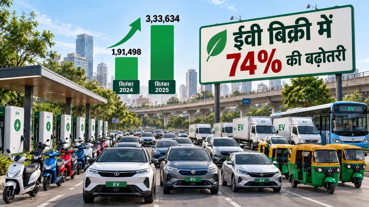 ईवी बिक्री ने तोड़े रिकॉर्ड, सितंबर में 3.33 लाख वाहन बिके