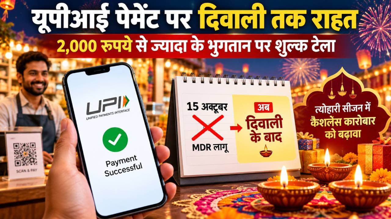 यूपीआई पेमेंट पर दिवाली तक राहत, 2000 रुपये से ज्यादा के भुगतान पर शुल्क टला