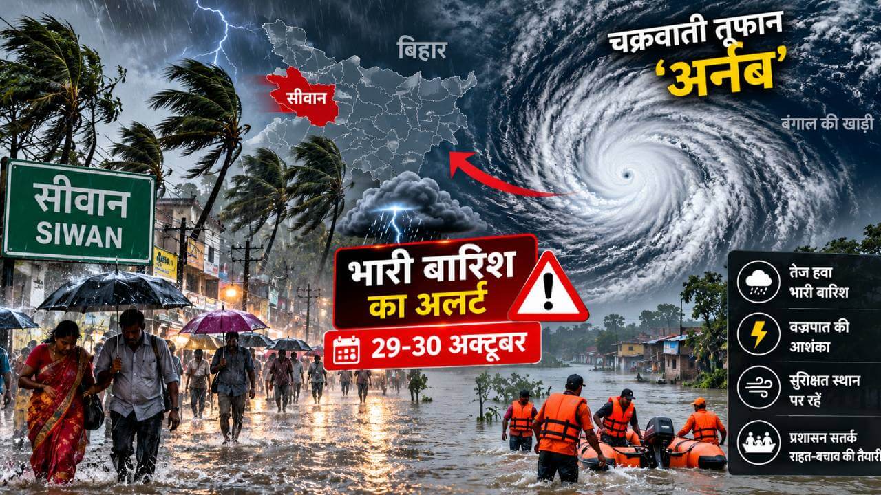 चक्रवाती तूफान ‘अर्नब’ का खतरा, सीवान में भारी बारिश का अलर्ट