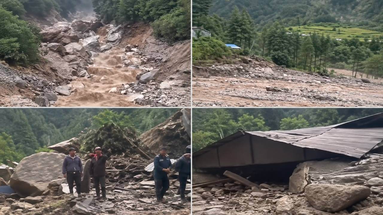 भोटेकोशी के बाद अब थेरंग-बूढ़ीगंडकी का प्रलय: नेपाल के मनास्लू क्षेत्र में बाढ़ ने तोड़े पुल, बहाए घर और बुझा दी रोशनी
