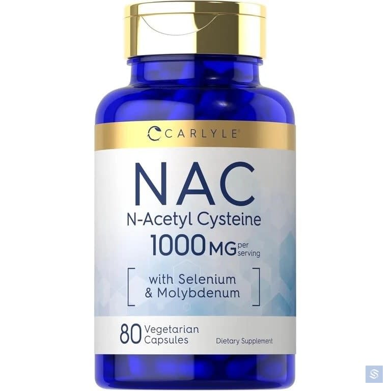 كارلايل مكمل NAC (إن-أسيتيل سيستين)، لدعم مضادات الأكسدة وإزالة السموم وصحة الجهاز التنفسي، كبسولات 1000 ملغ - 80 كبسولة
