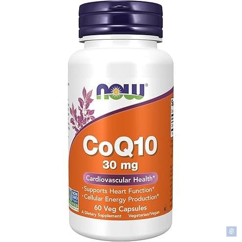 ناو فودز مكمل CoQ10، لدعم طاقة الخلايا وصحة القلب ومضاد للأكسدة، كبسولات نباتية 30 ملغ - 60 كبسولة