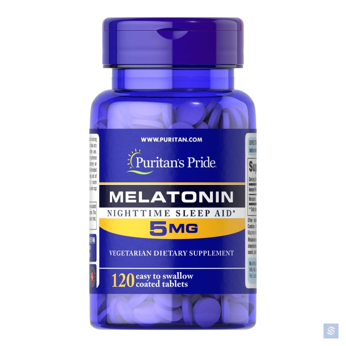 بيوريتانز برايد ميلاتونين لدعم النوم المريح وتنظيم دورات النوم، أقراص، 5 ملغ - 120 قرص