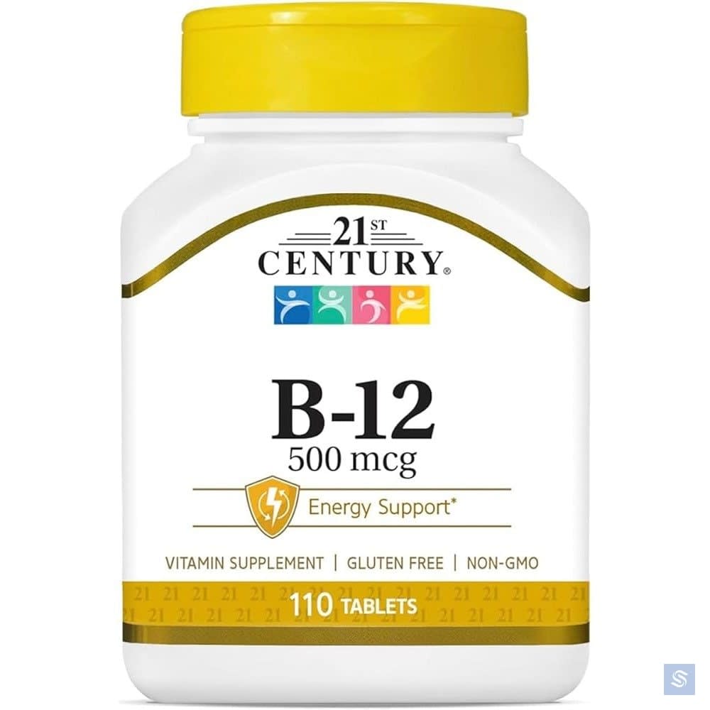أقراص 21st Century فيتامين B12 لدعم الطاقة ووظائف الأعصاب من 21st Century - 500 ملغ