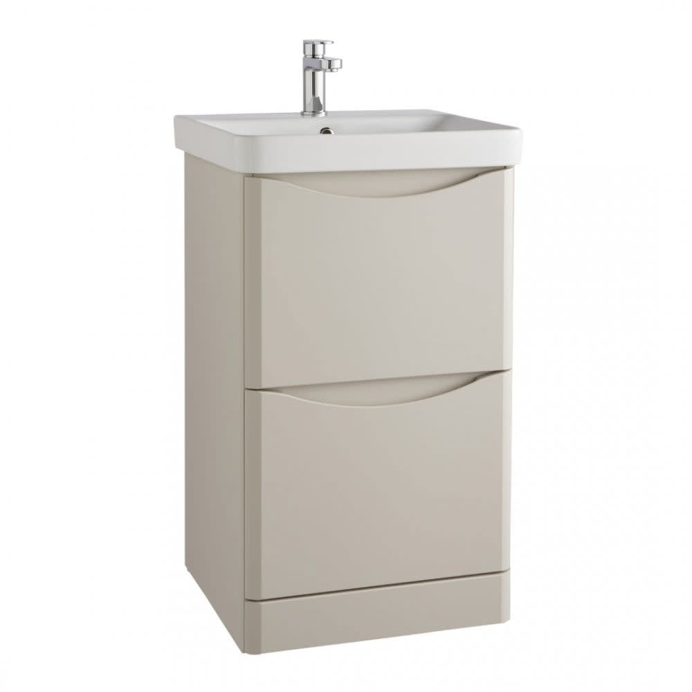 Arc 500x460mm Floor Standing 2 Drawer Unit Matt Cashmere