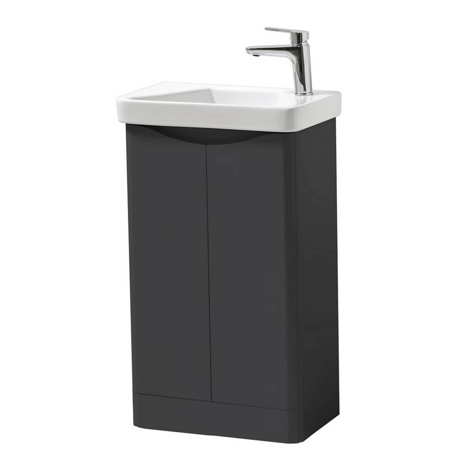 Arc 500x290mm Floor Standing Cloak Unit Matt Graphite