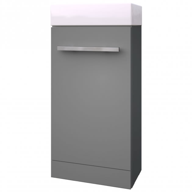 Purity Floor Standing Cloakroom Unit Storm Grey Gloss