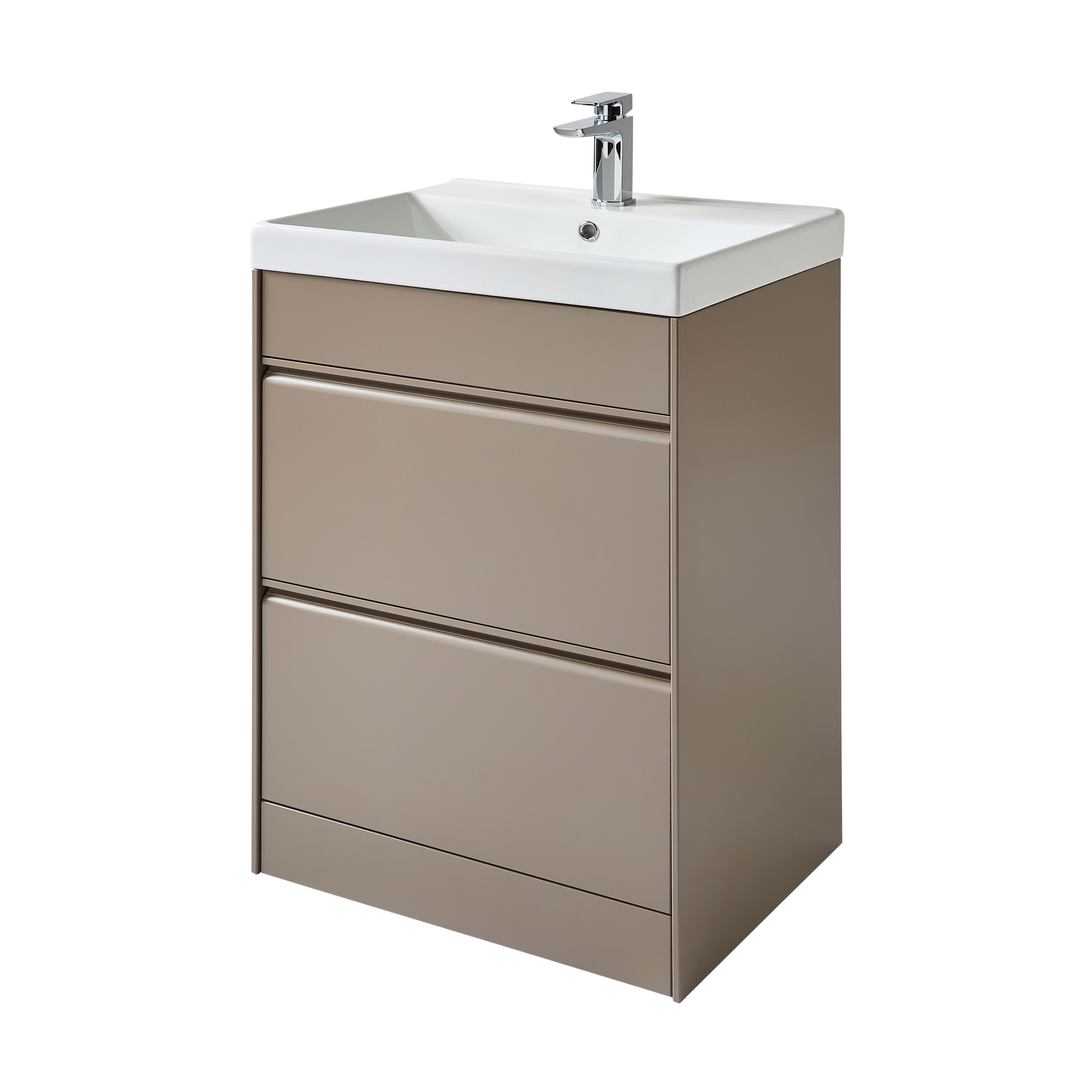 Moon 600mm 2 Drawer Floor Standing Unit Cocoa