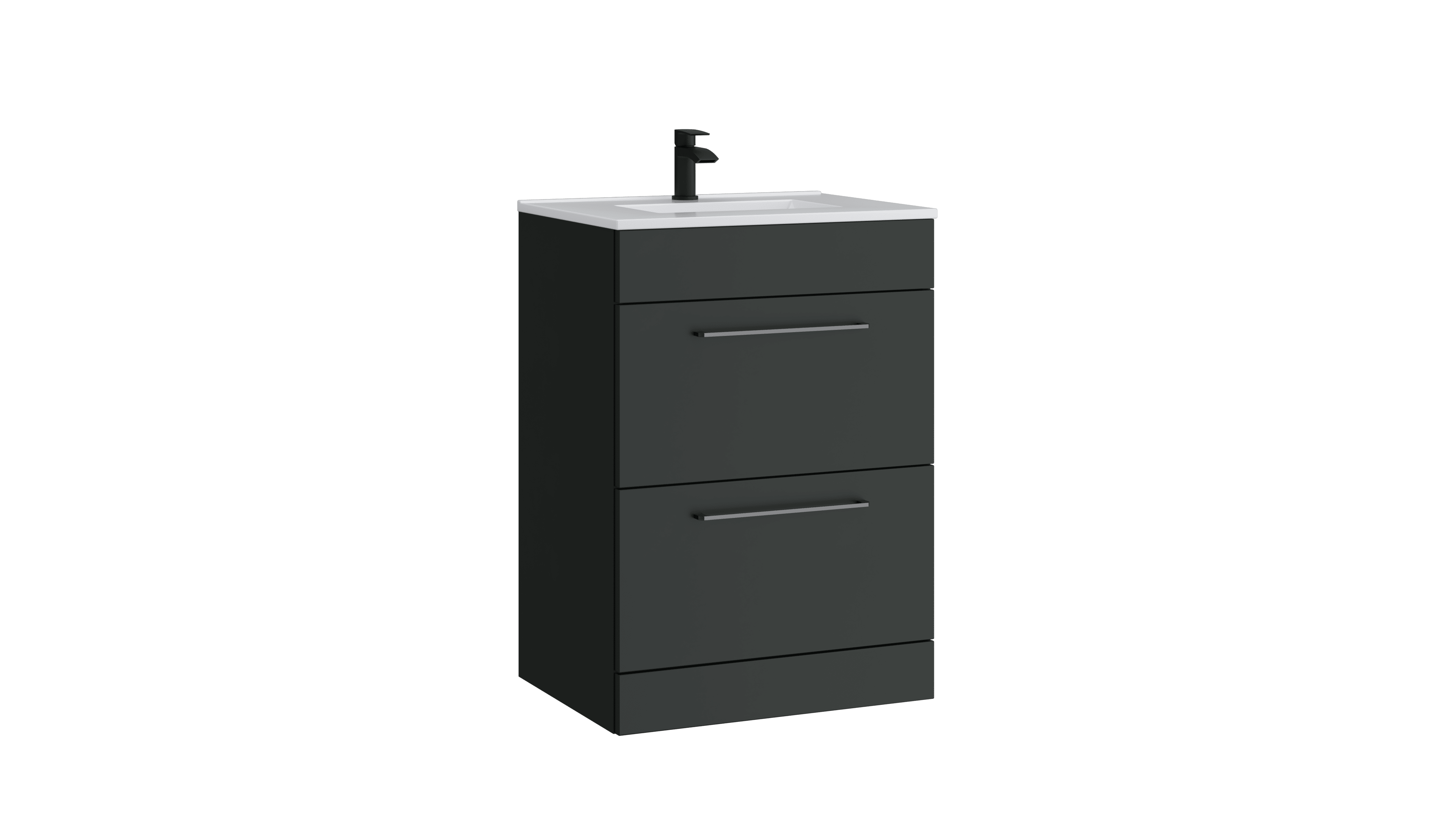 Dove 600mm 2 Drawer Floor Standing Unit Matt Anthracite