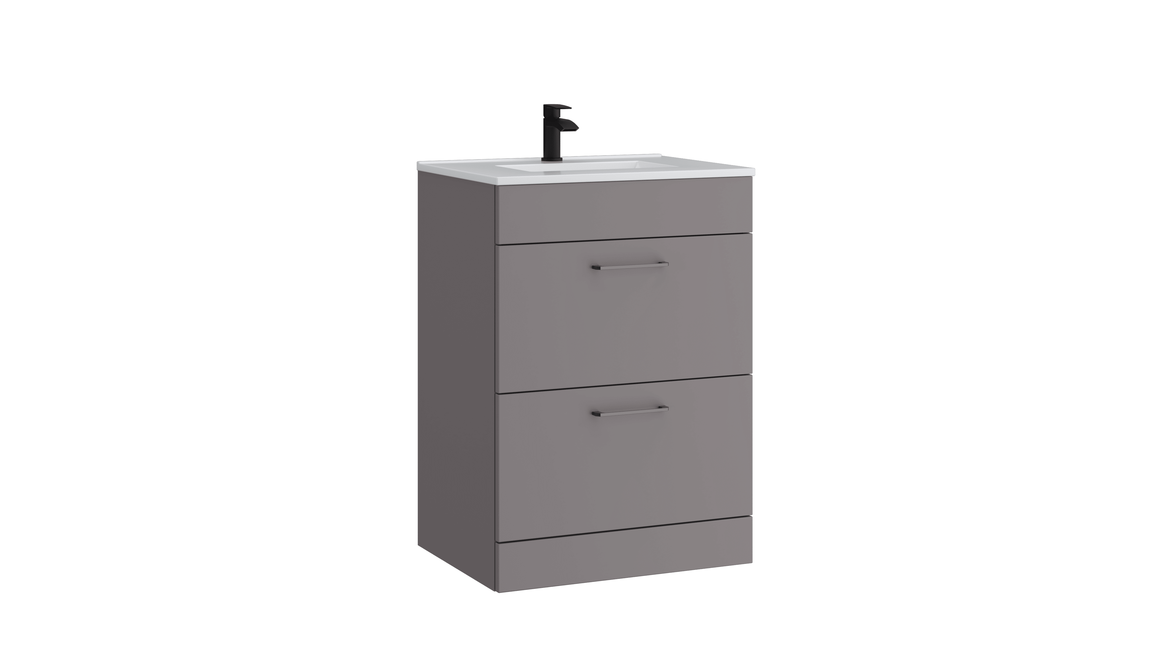 Dove 600mm 2 Drawer Floor Standing Unit Slate Grey