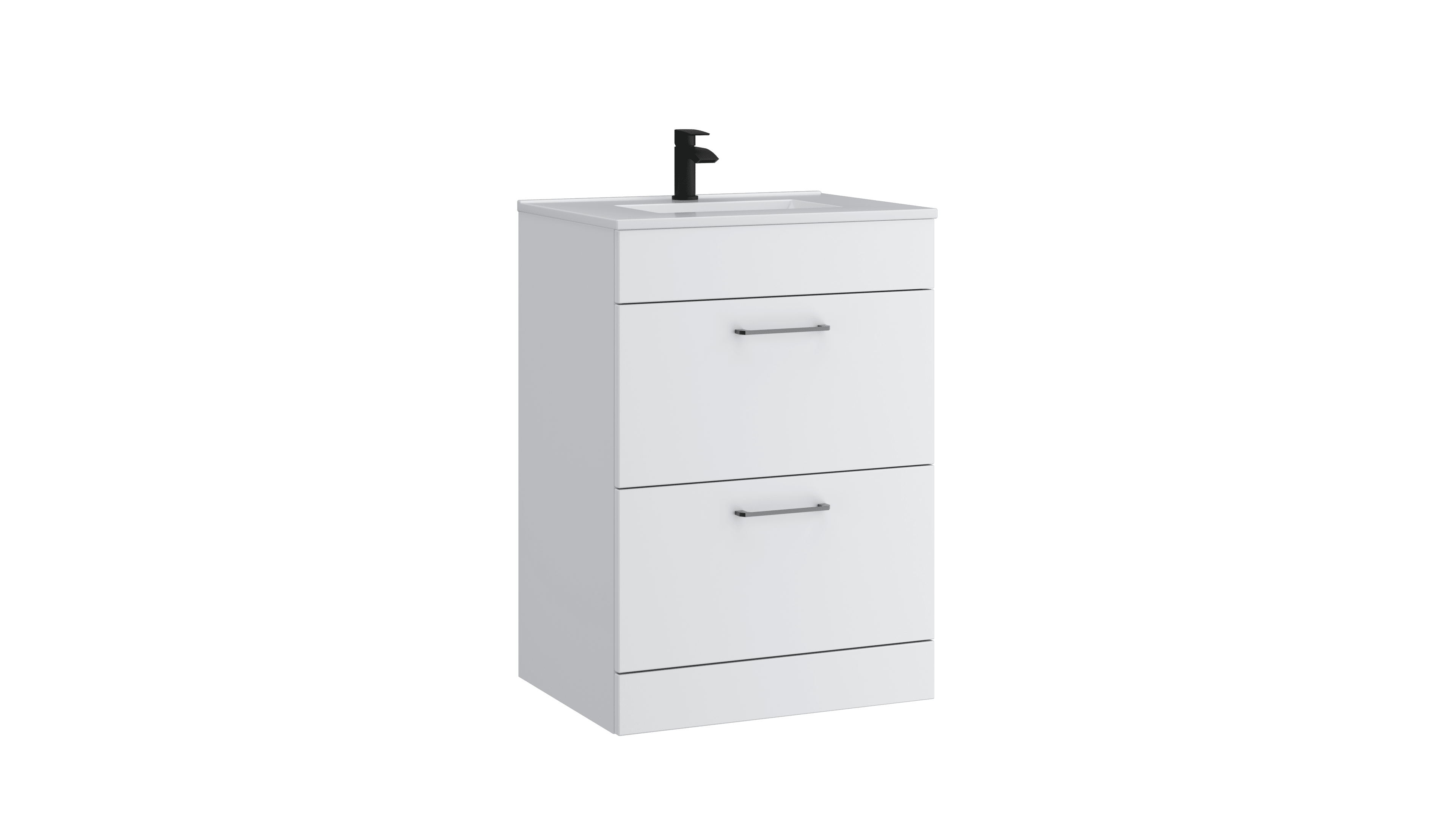 Dove 600mm 2 Drawer Floor Standing Unit Matt White