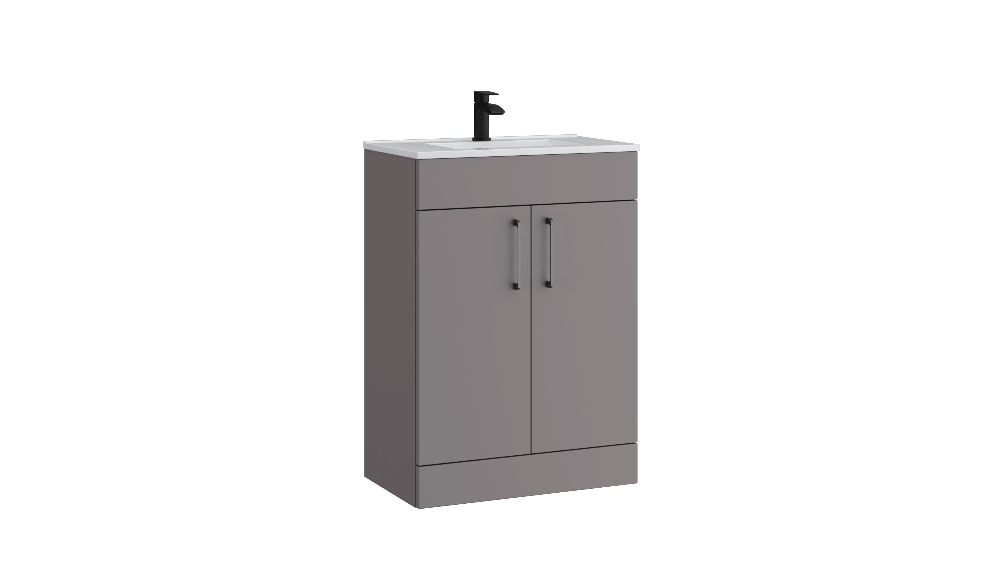 Dove 600mm 2 Door Slimline Unit Slate Grey