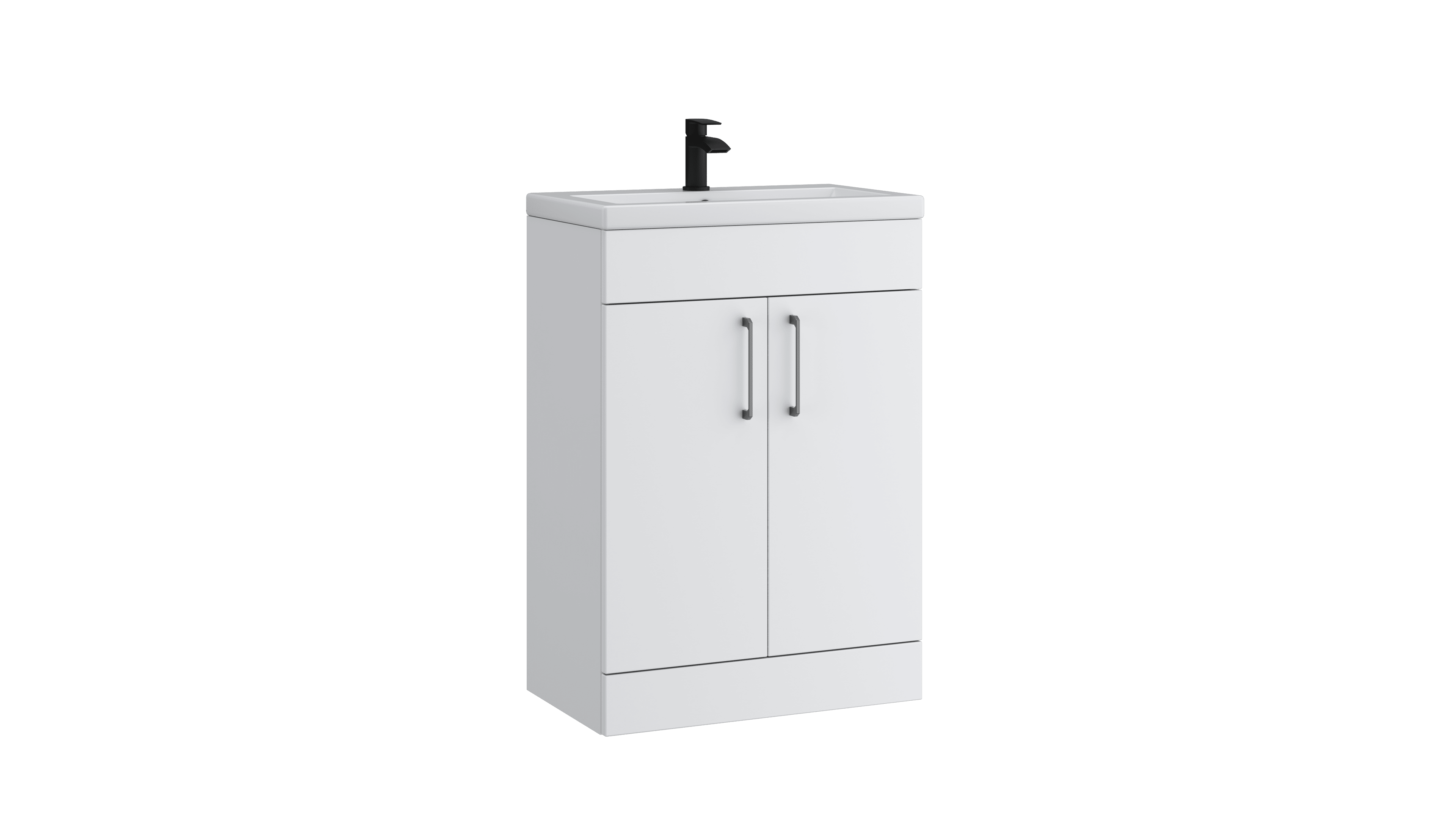 Dove 600mm 2 Door Slimline Unit Matt White