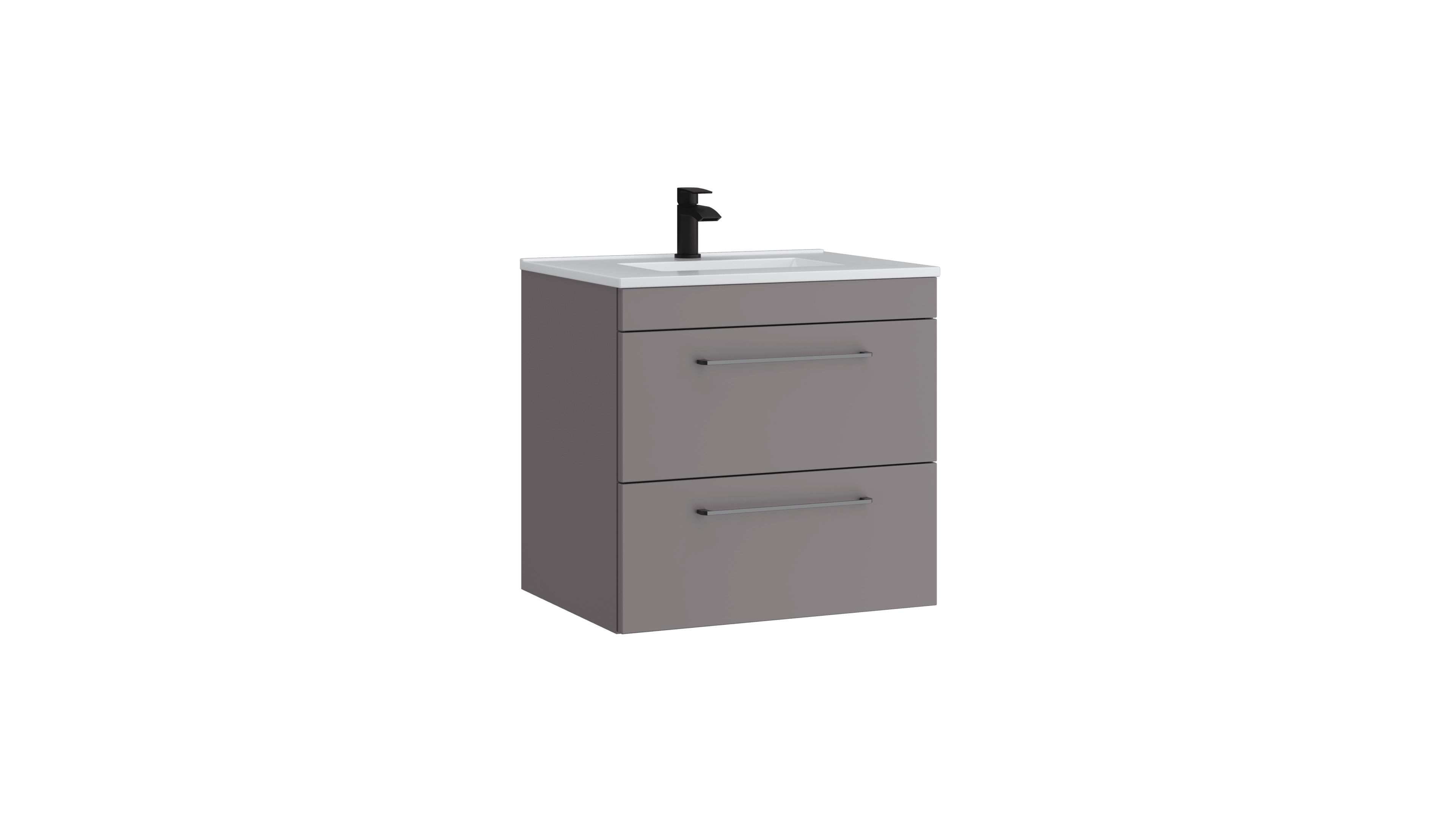 Dove 600mm 2 Drawer Wall Mounted Unit Slate Grey