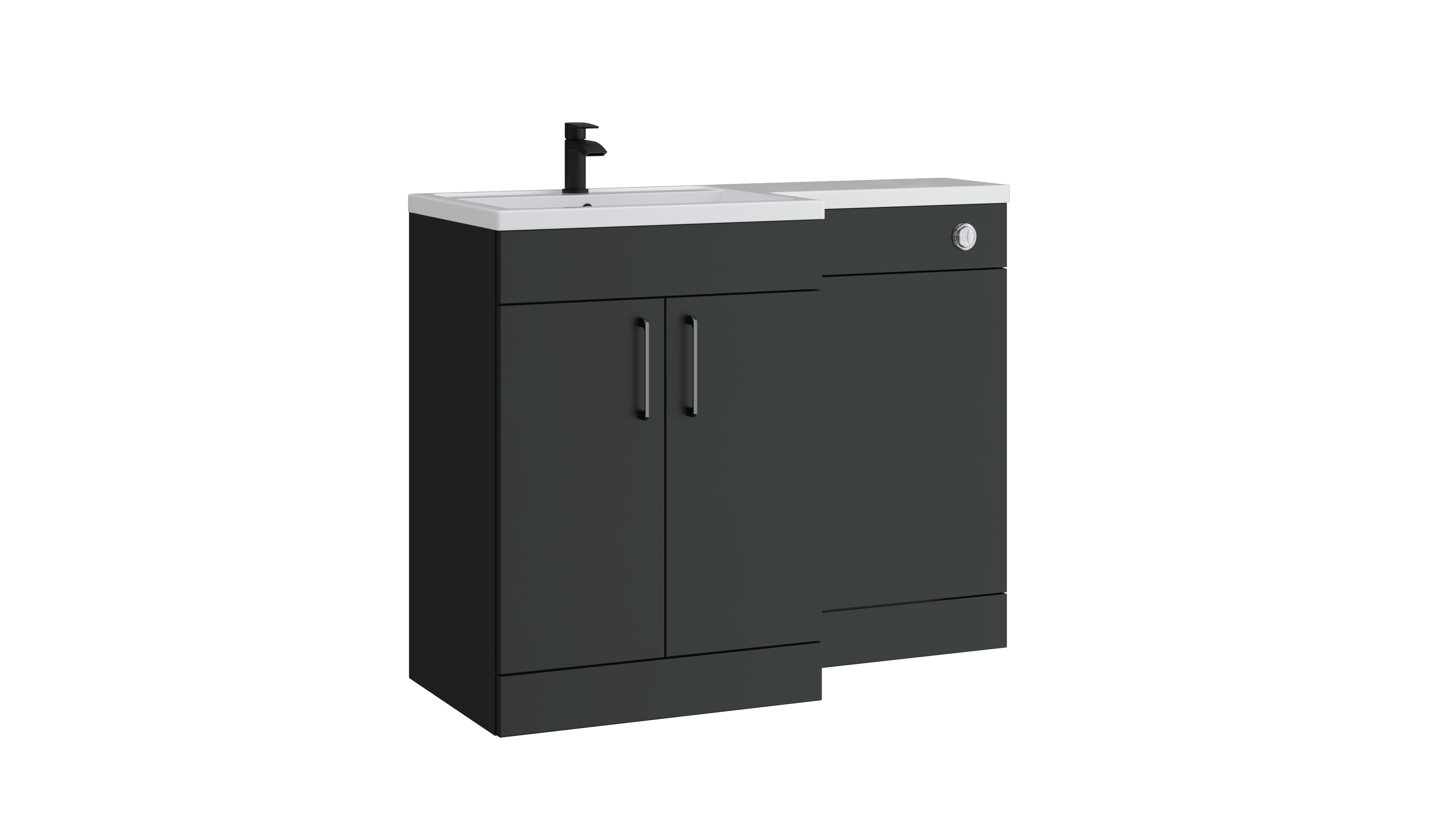 Dove L-Shape WC Unit Matt Anthracite