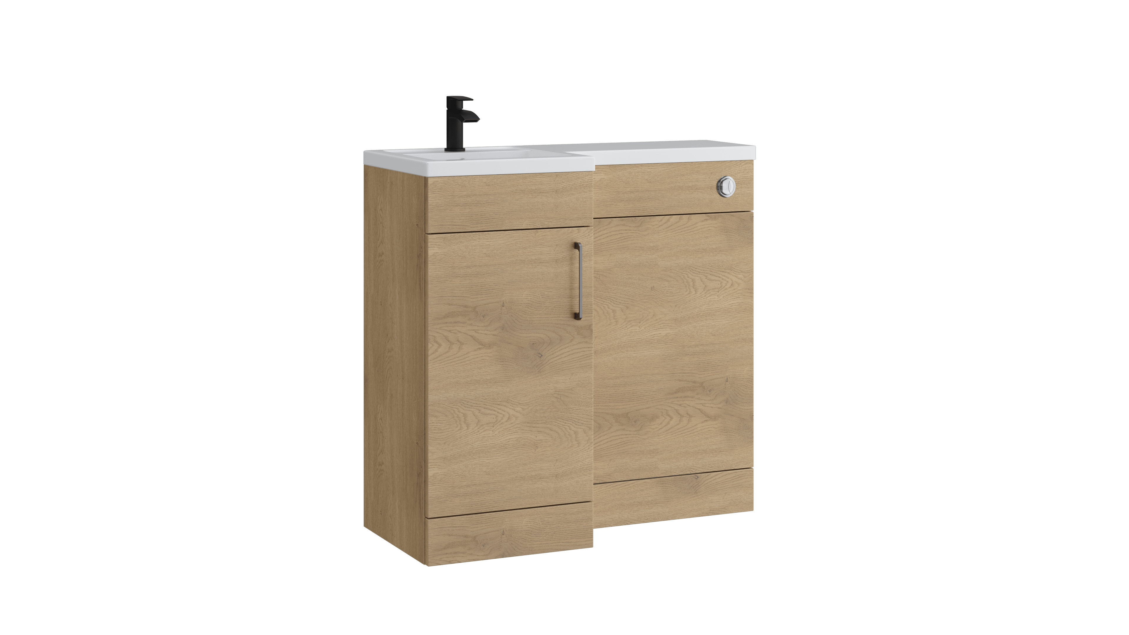 Dove L-Shape WC Unit Torro Oak