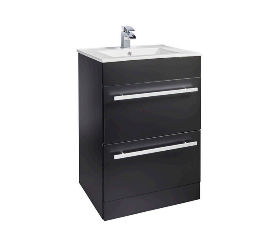 Purity Matt Black 600mm 2 Drawer Unit