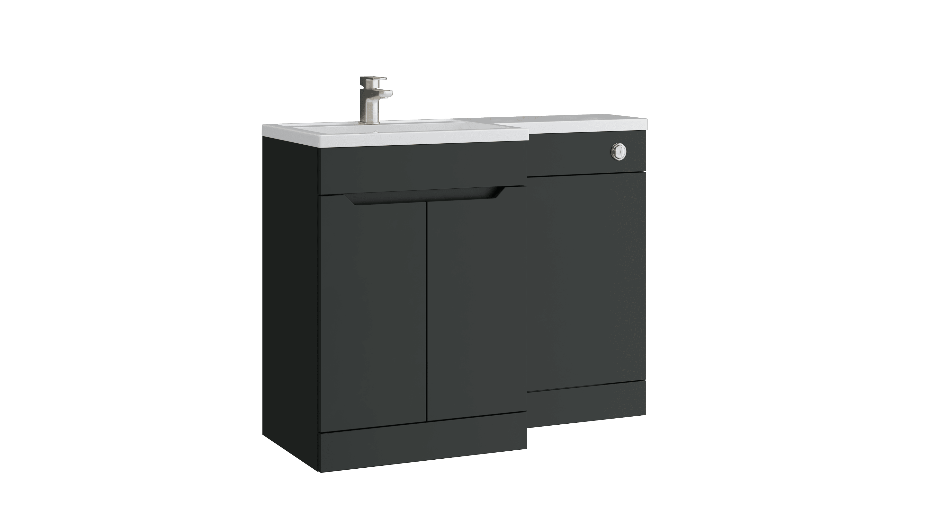 Urban L-Shape WC Unit Matt Anthracite