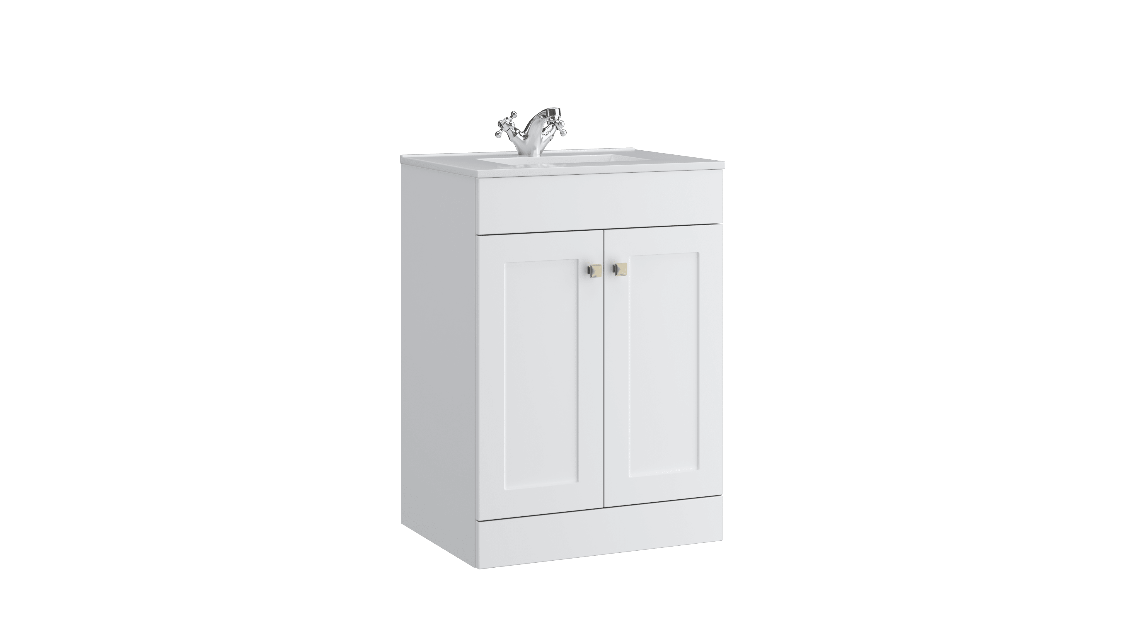 Sanctuary 500mm 2 Door Floor Standing Unit Matt White