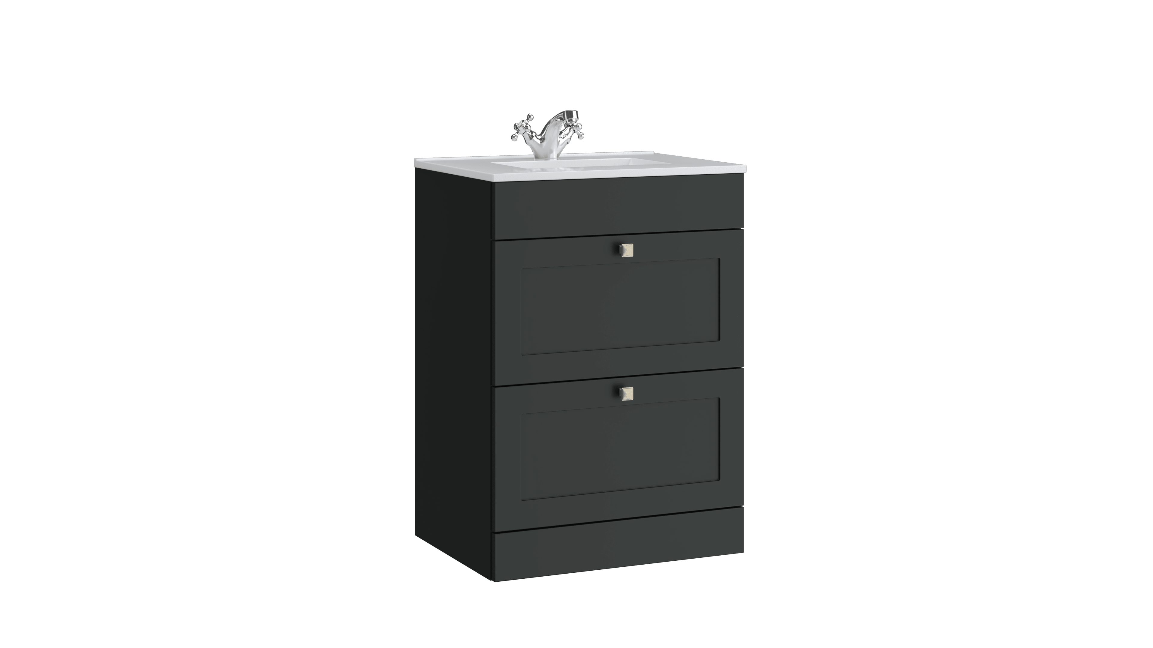 Sanctuary 600mm 2 Drawer Floor Standing Unit Matt Anthracite
