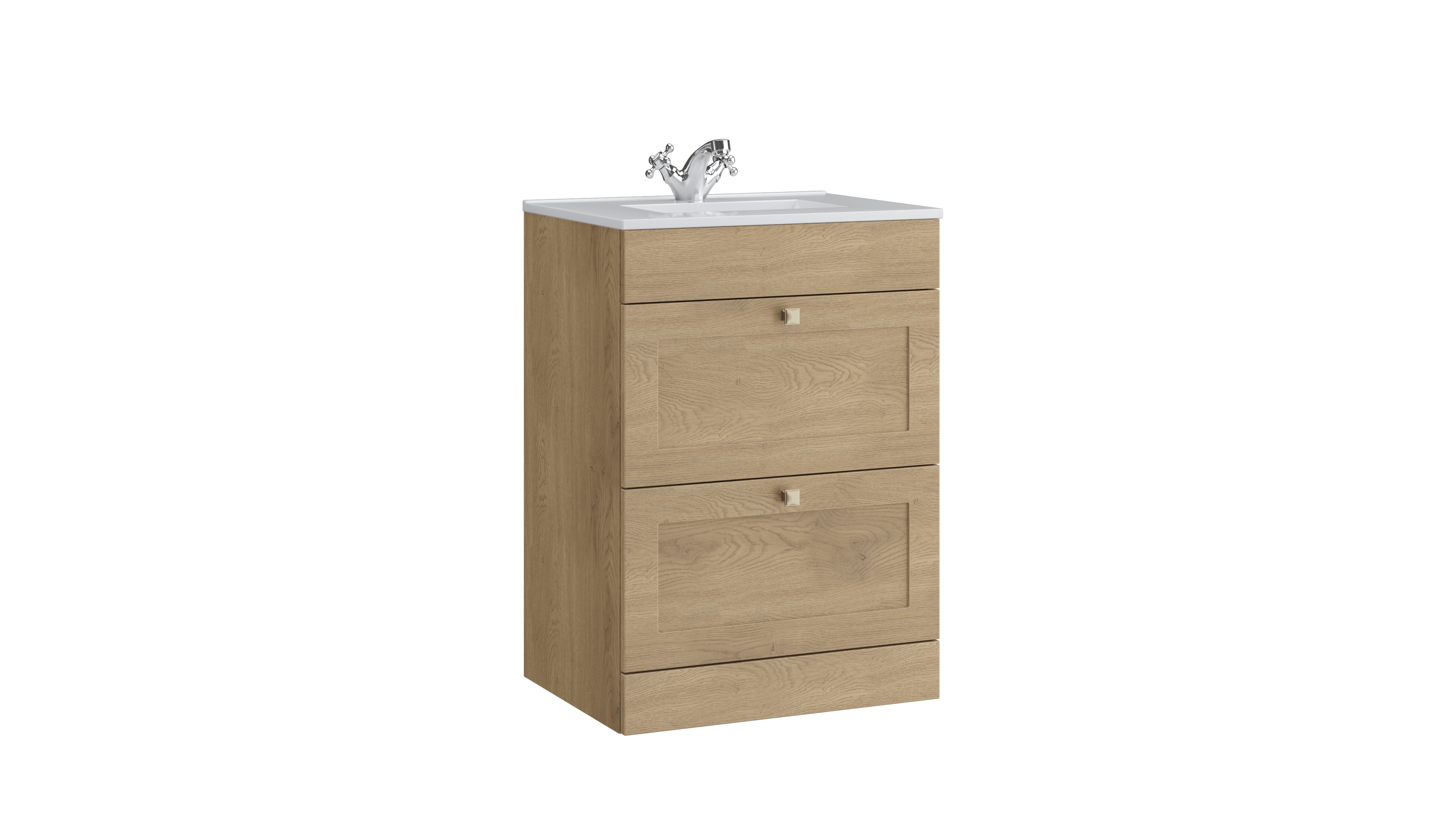 Sanctuary 600mm 2 Drawer Floor Standing Unit Torro Oak