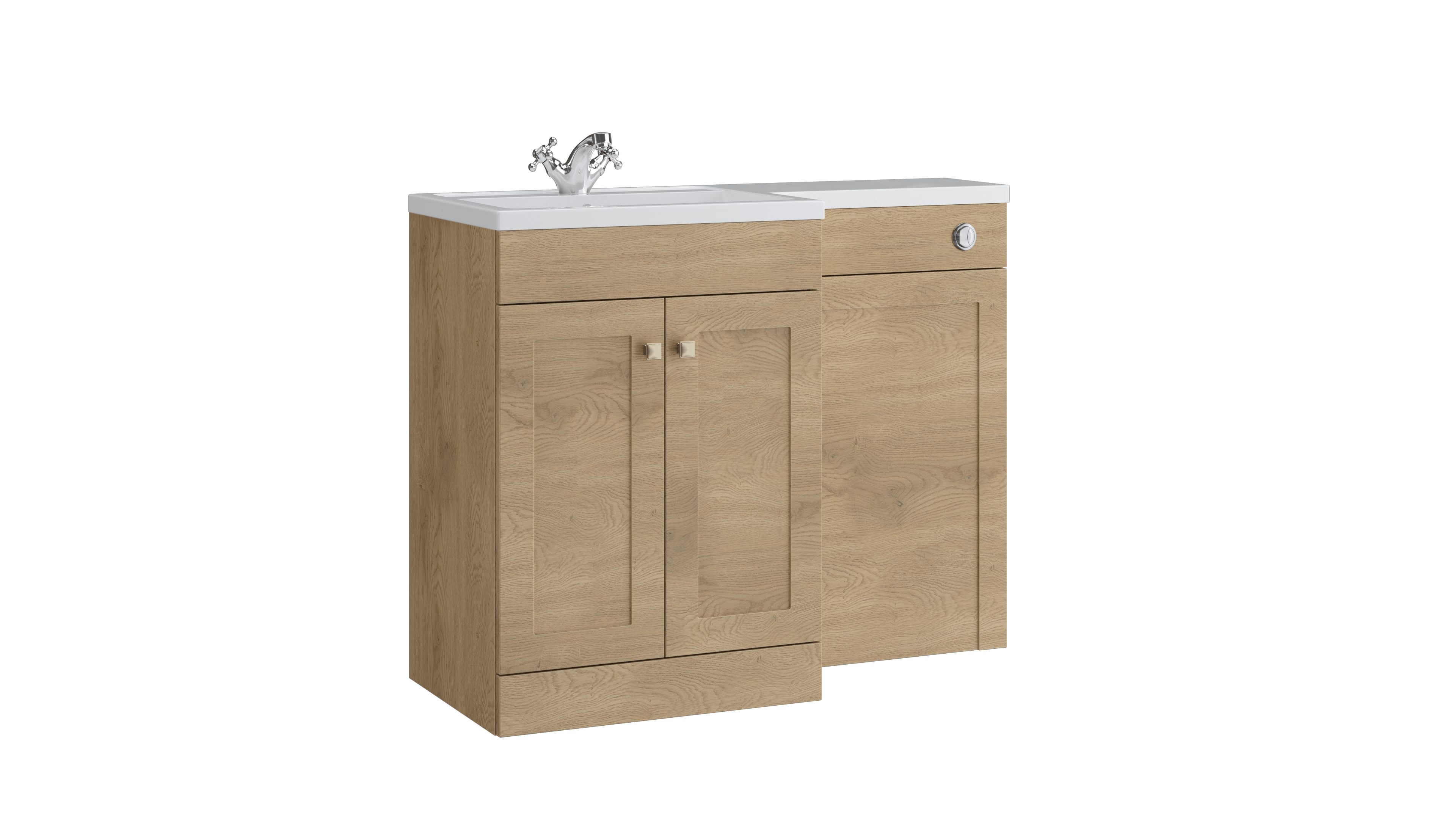 Sanctuary L-Shape WC Unit Torro Oak