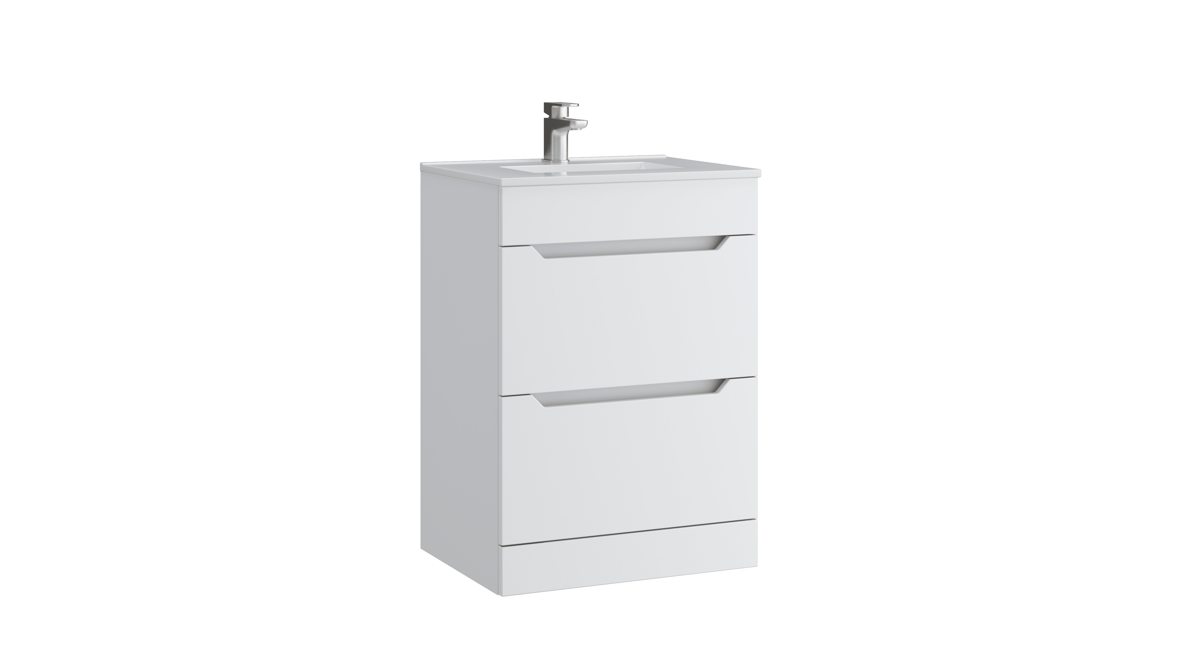 Urban 600mm 2 Drawer Floor Standing Unit Matt White