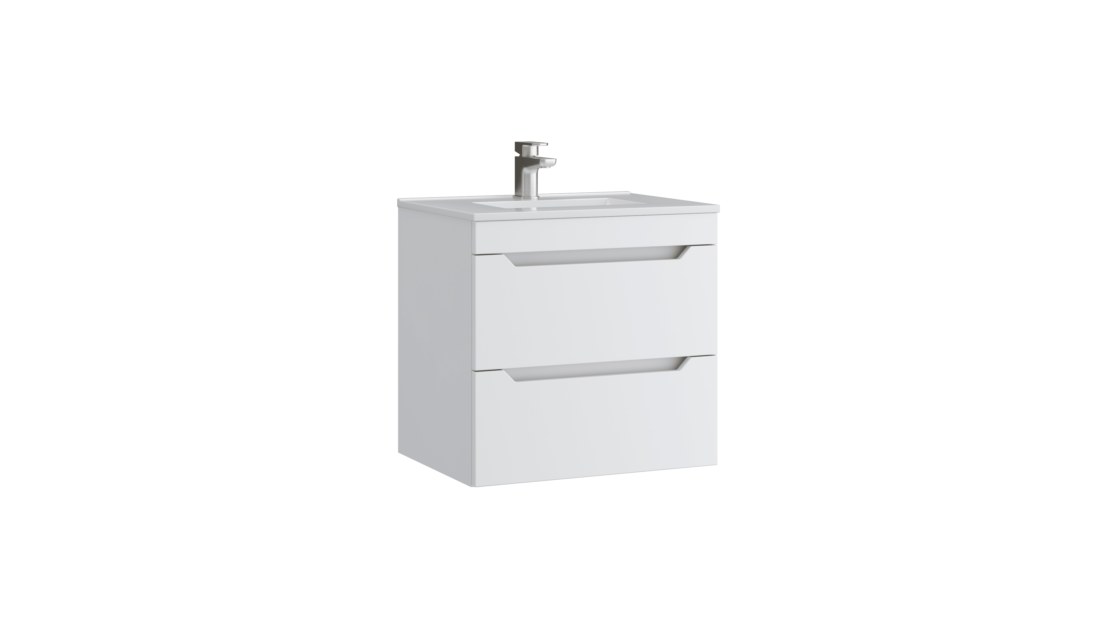 Urban 600mm 2 Drawer Wall Mounted Unit Matt White