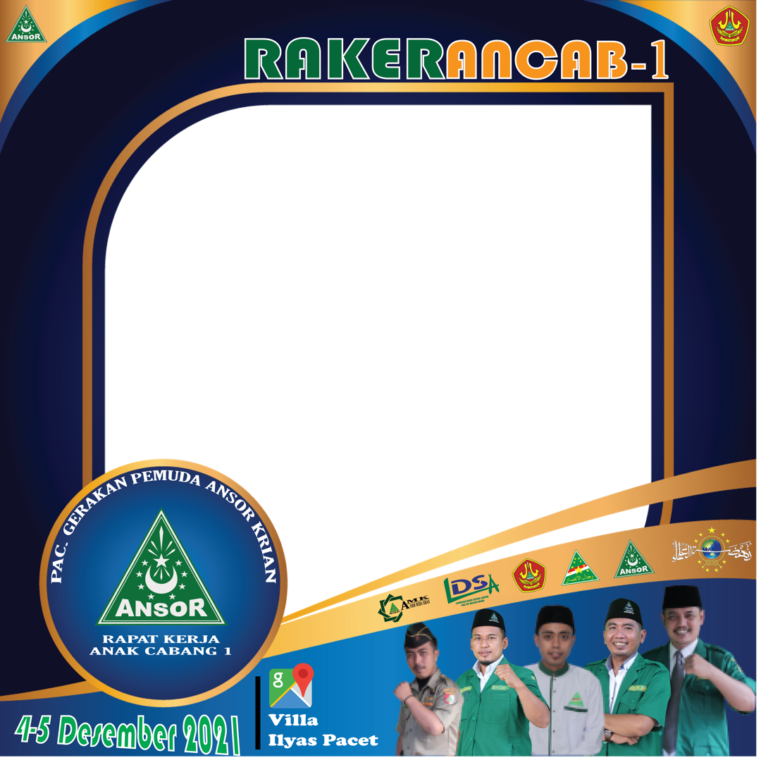 Twibbon RAPAT KERJA ANAK CABANG PEMUDA ANSOR KRIAN 1 Background PNG buatan ANSOR MEDIAKRIAN