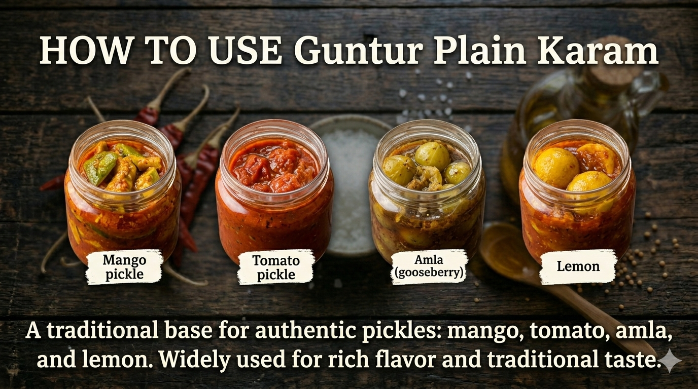 Goddu Karam / Guntur Plain Karam - How to Use