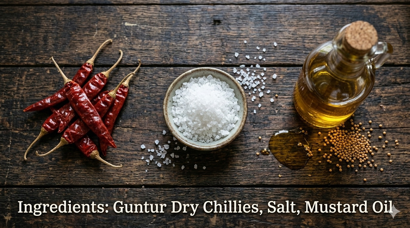 Goddu Karam / Guntur Plain Karam - Ingredients