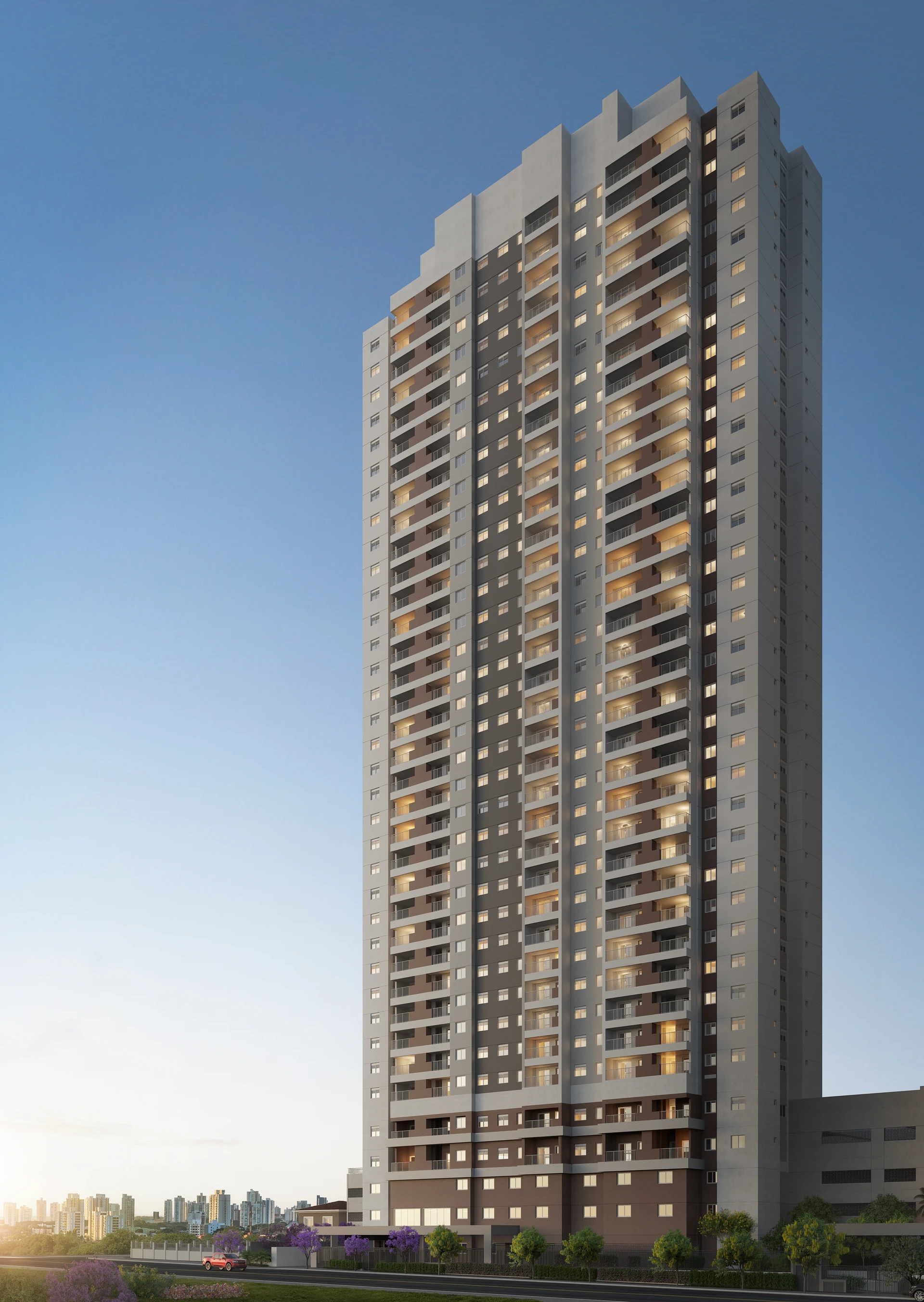 Fachada do Gran Sky, torre de 35 andares