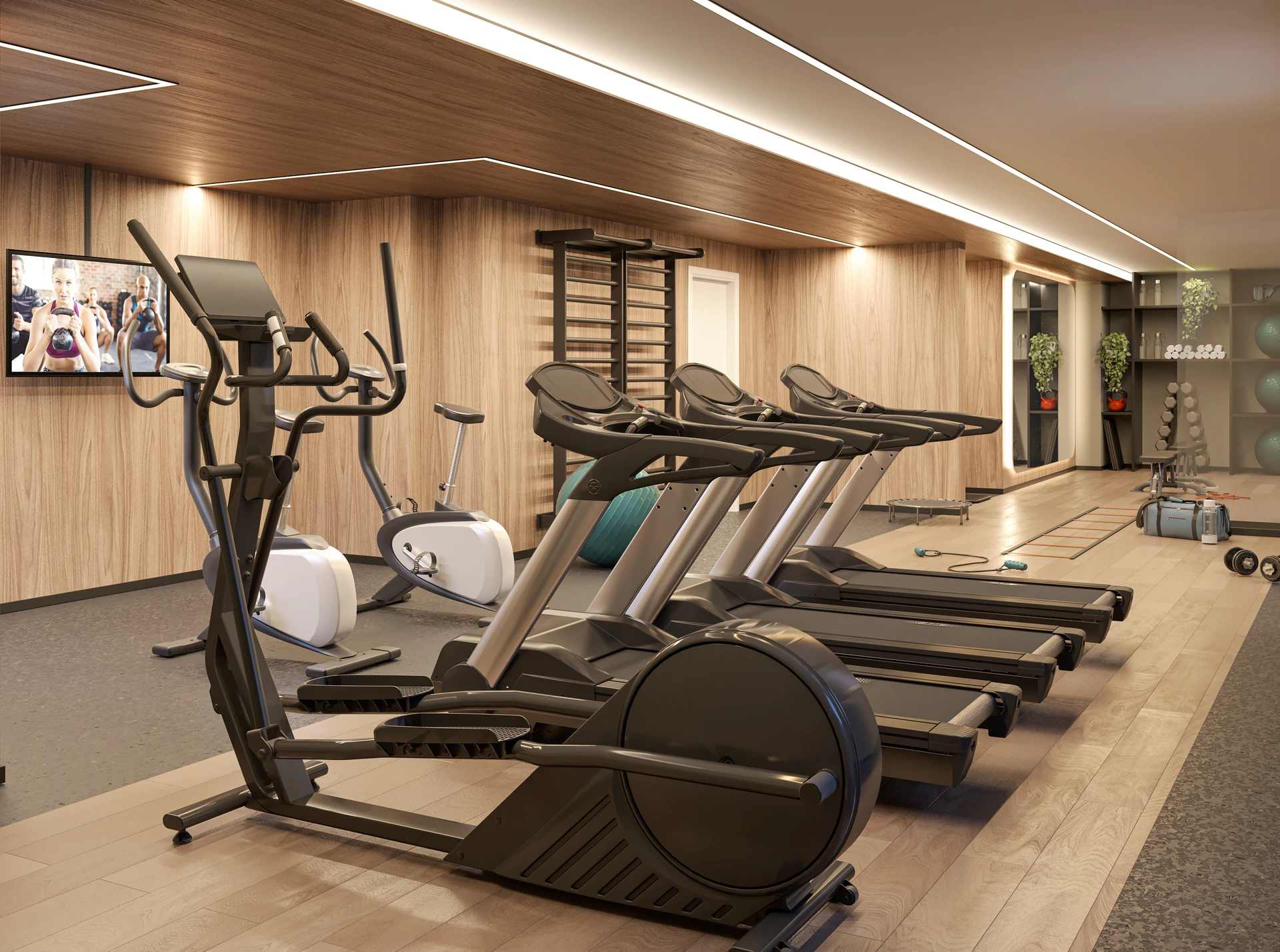 Espaço fitness do Gran Sky
