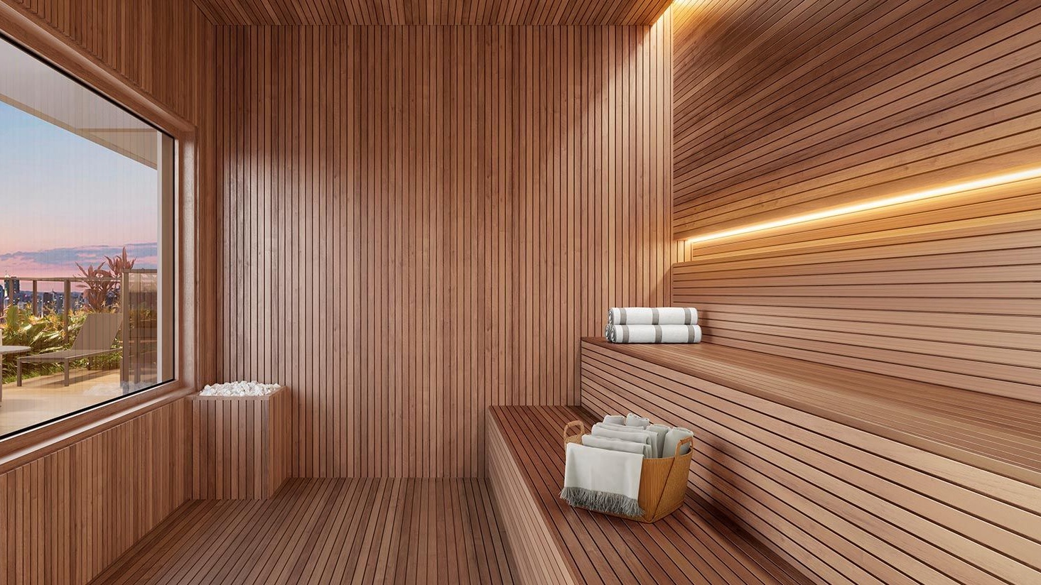 Perspectiva artística da sauna