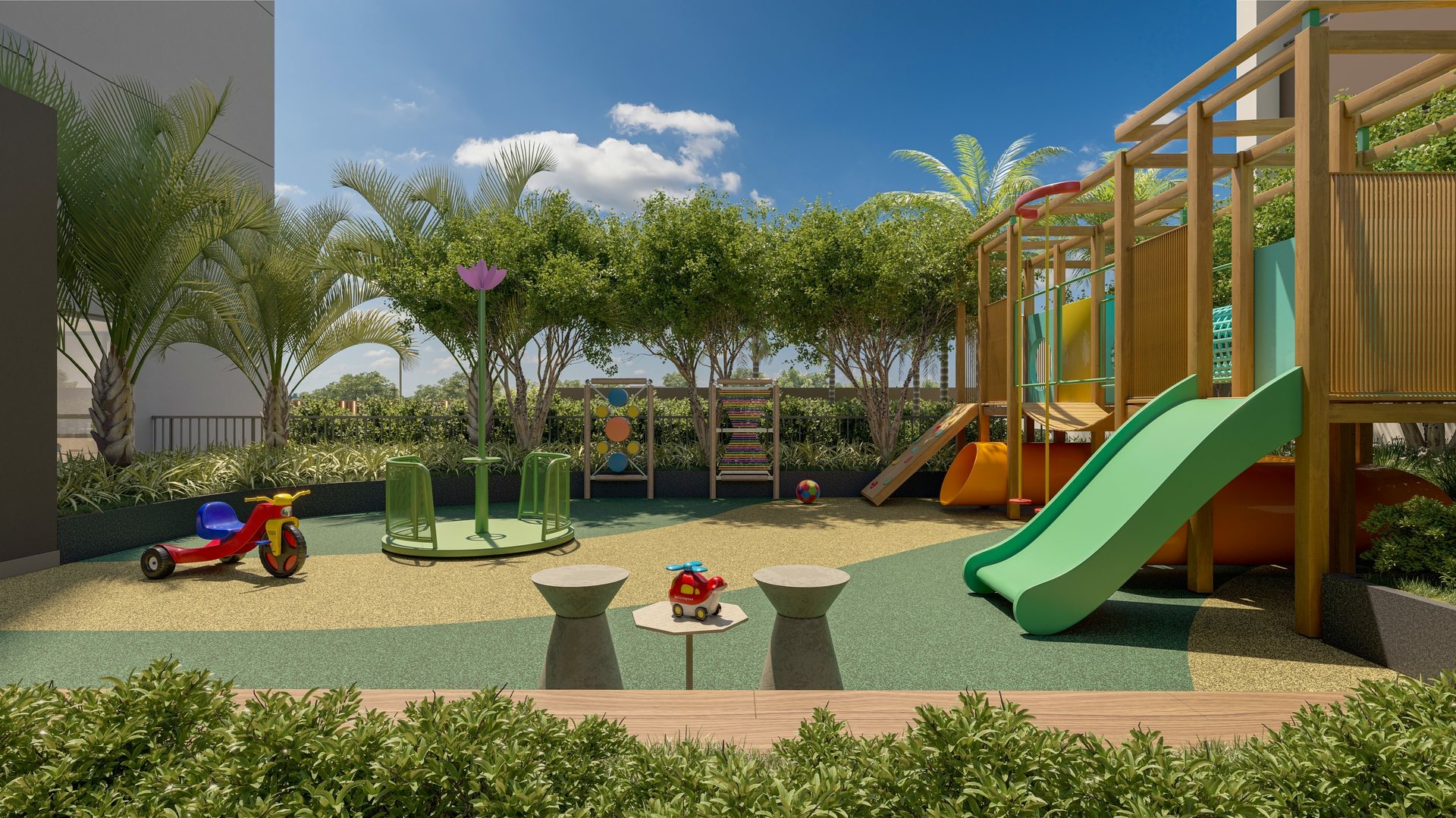 Perspectiva artística do playground