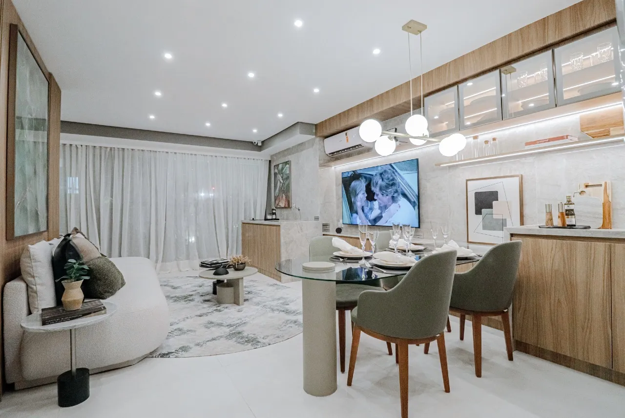 Ambiente de refeições do apartamento decorado do DF345 Vila Clementino