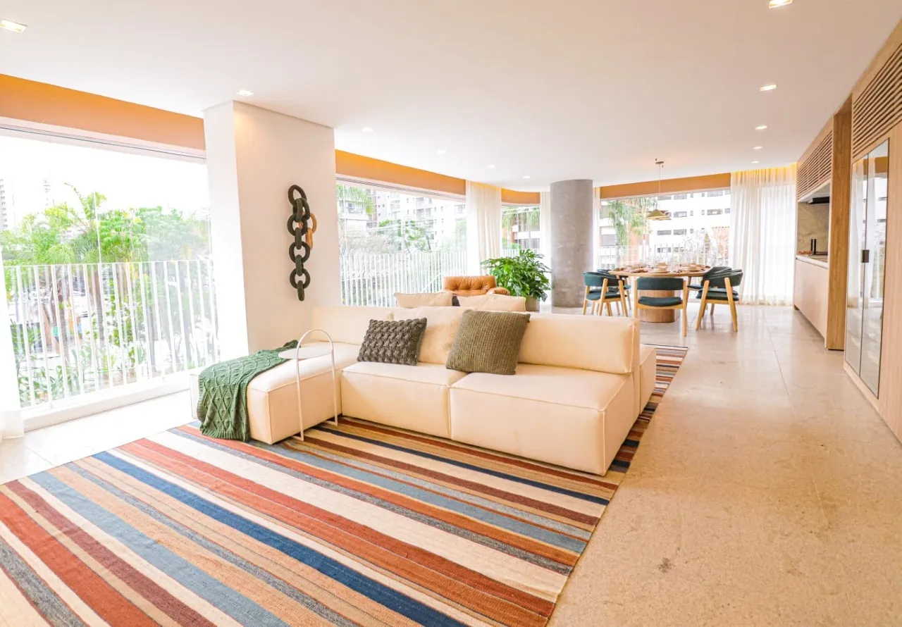 Suíte do apartamento decorado do Península Vila Madalena