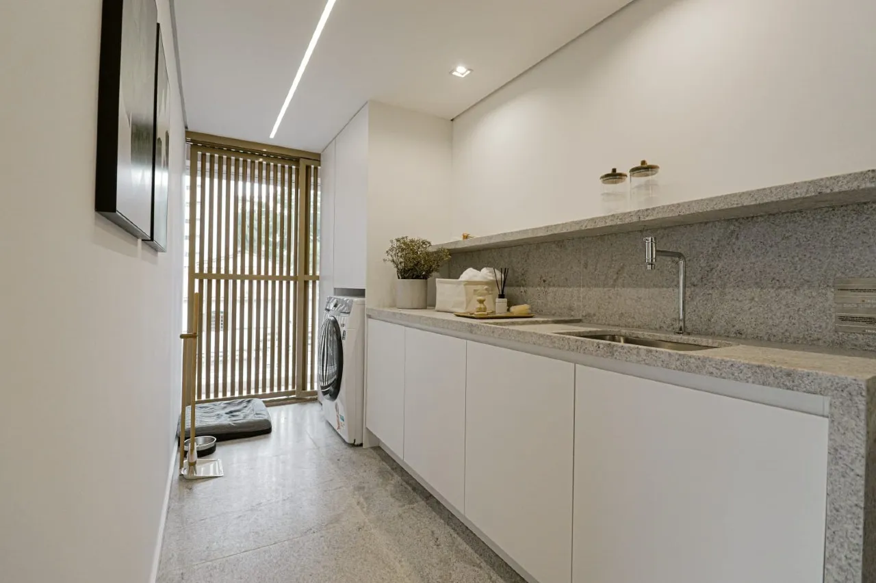 Cozinha do apartamento decorado do Península Vila Madalena