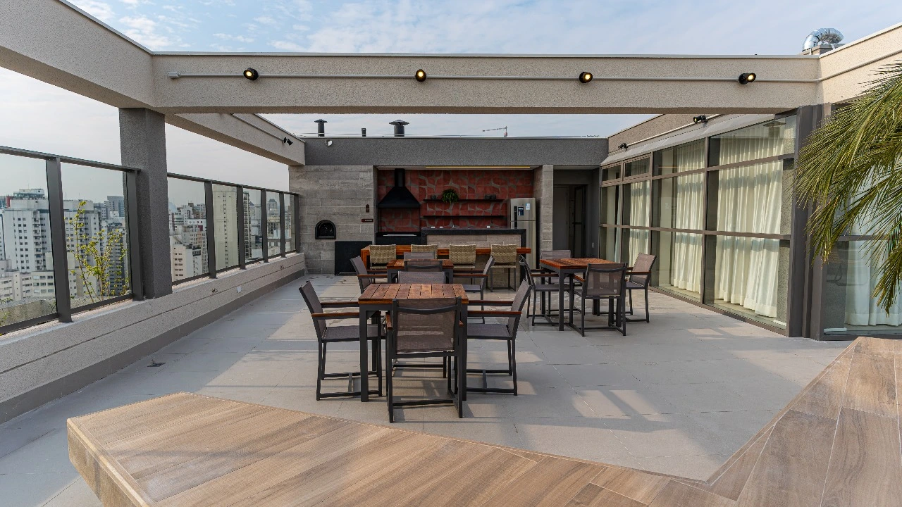 Terraço de festas do The Collection Moema