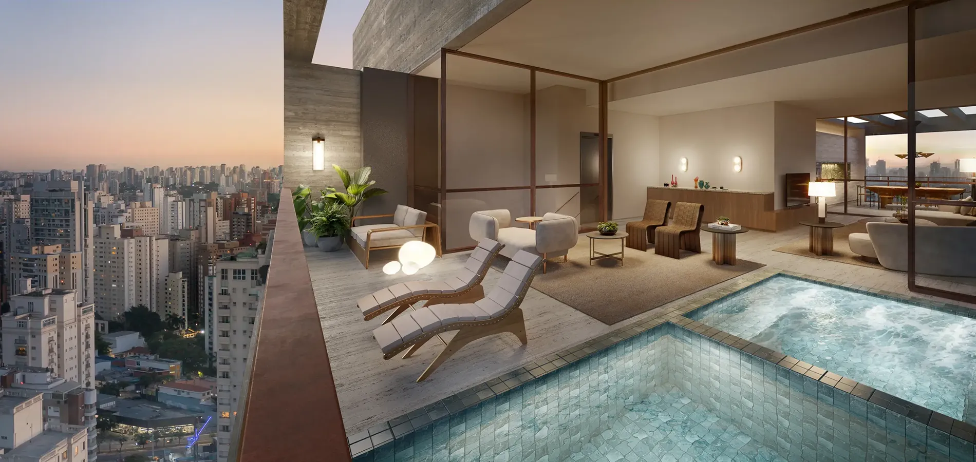 Piscina do Asteri com espreguiçadeiras