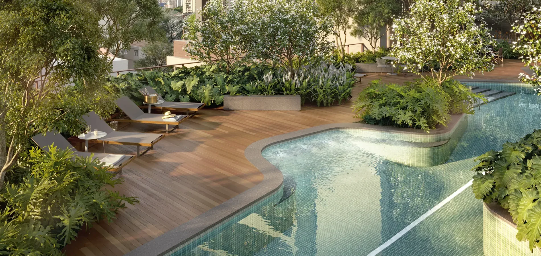 Deck e solarium do Asteri