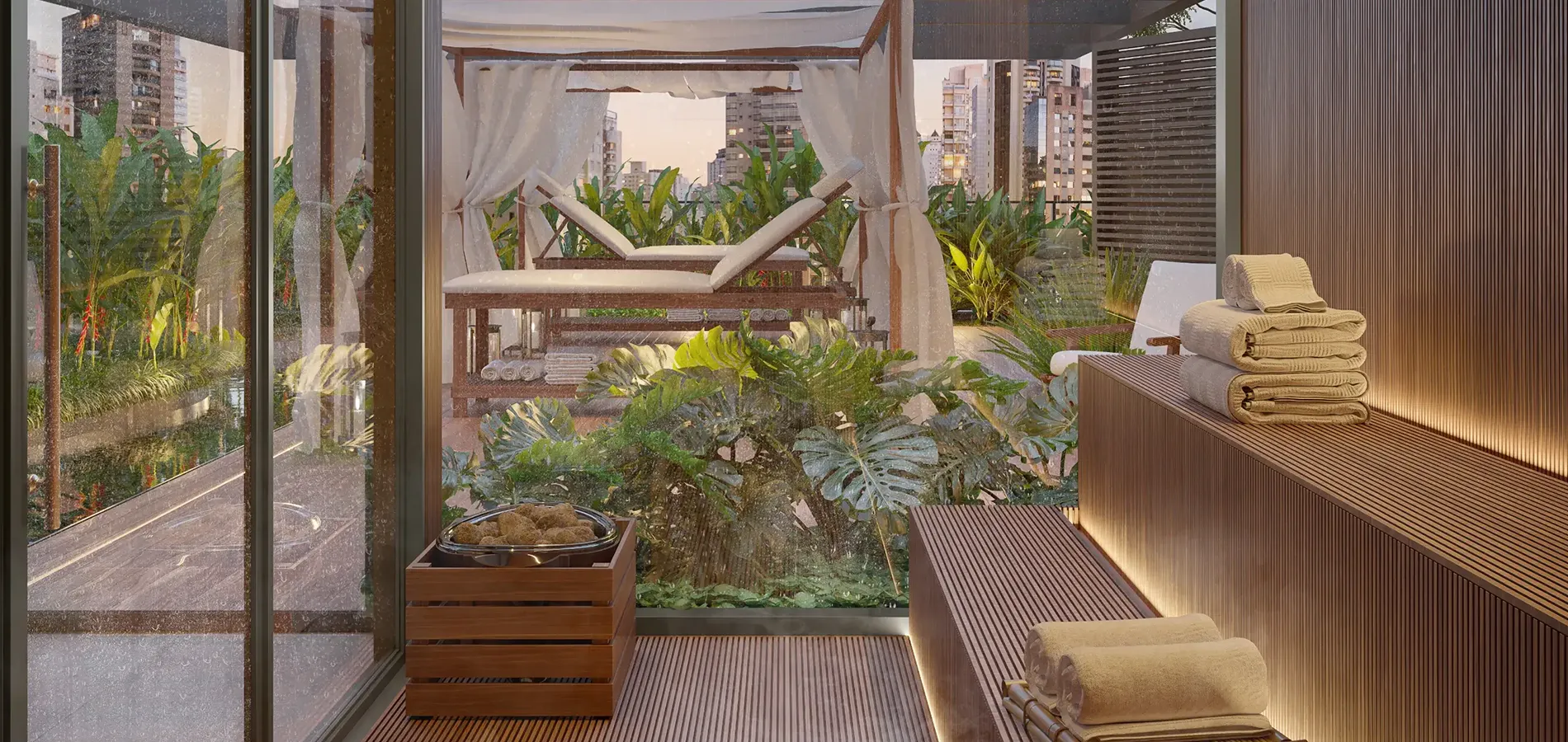 Terraço com vegetação do Asteri