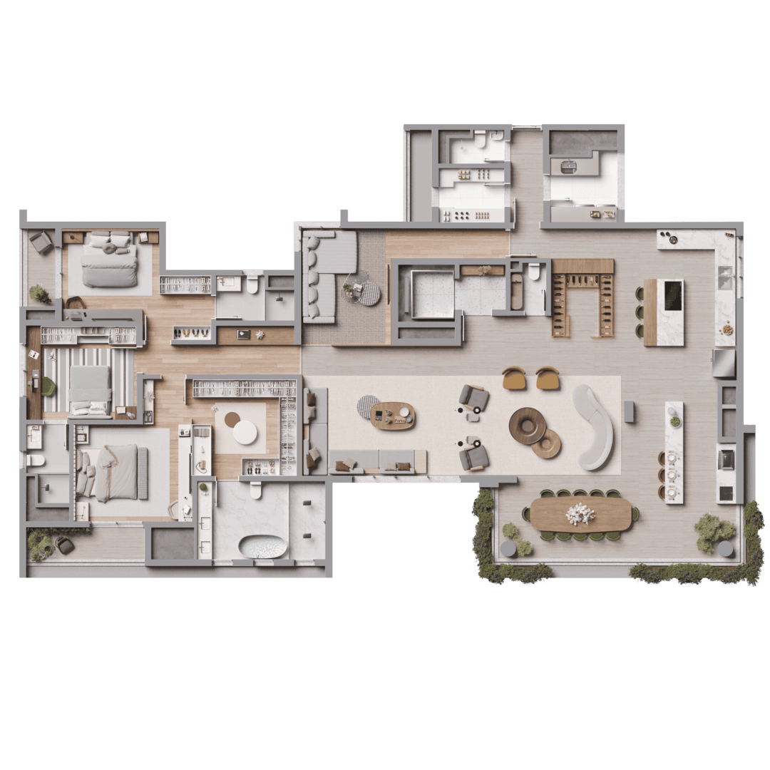 Planta Essence Ampliado · 3 suítes