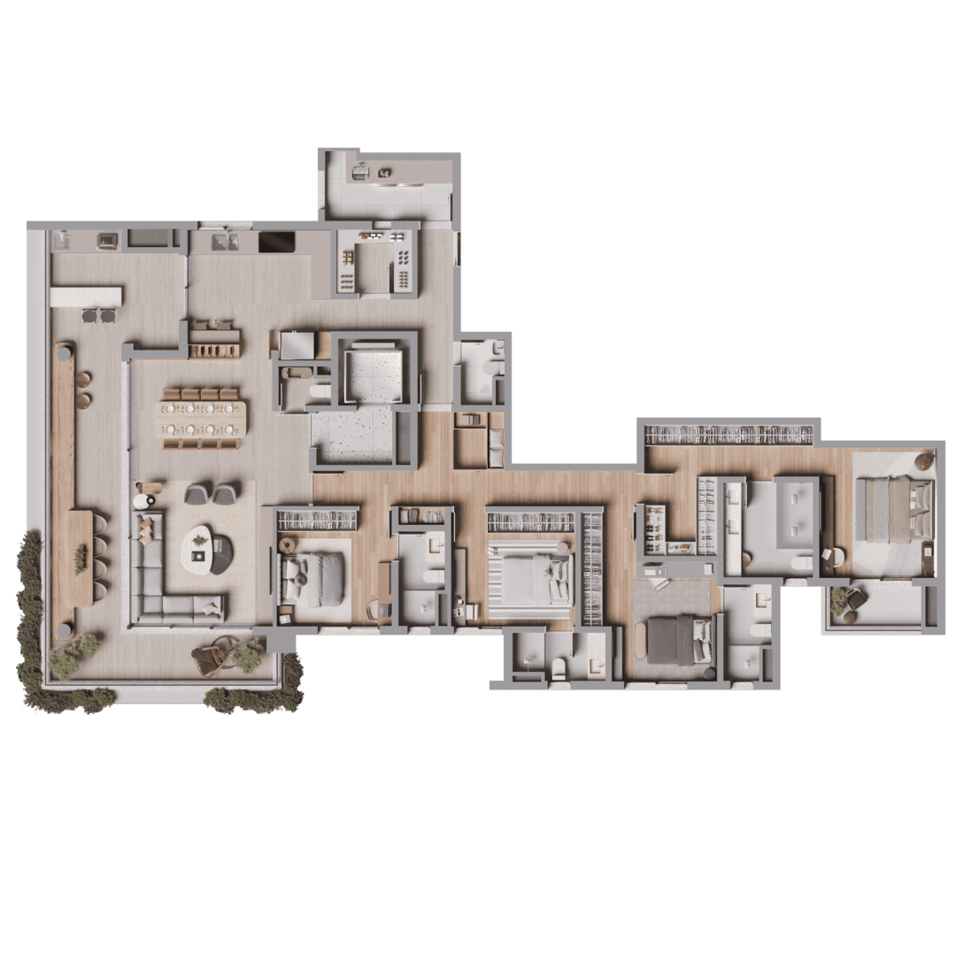 Planta Harmonie · 4 suítes