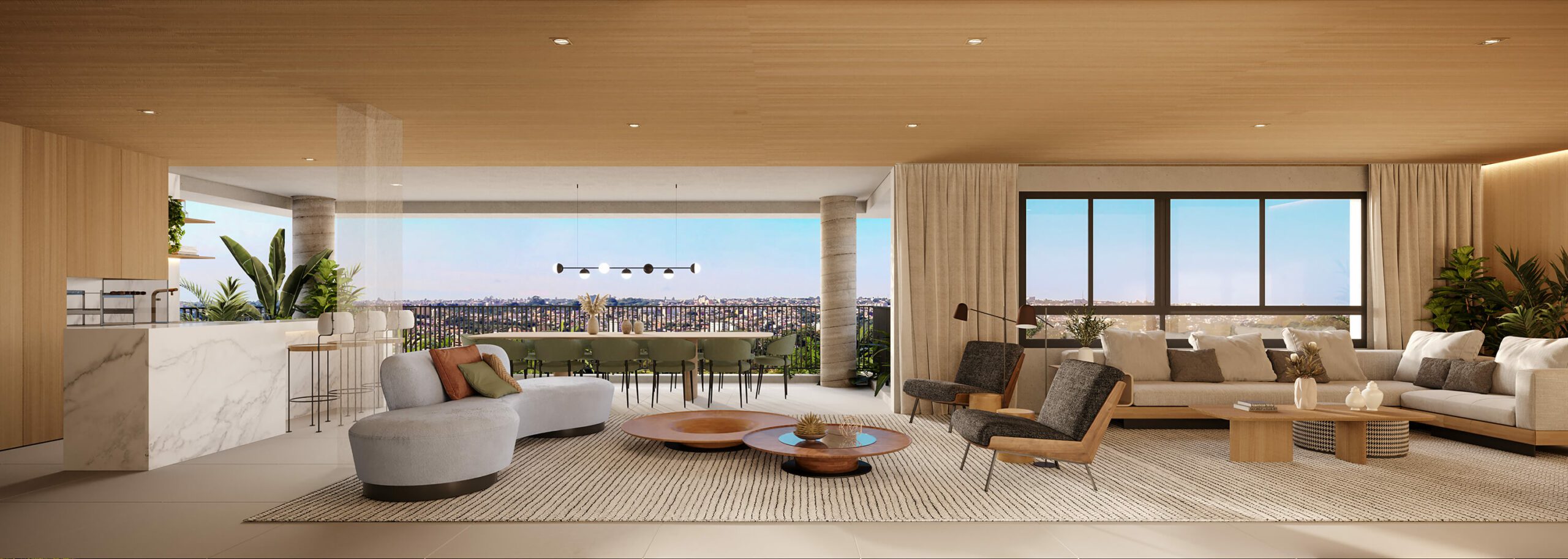 Living ampliado decorado do Baume Itaim